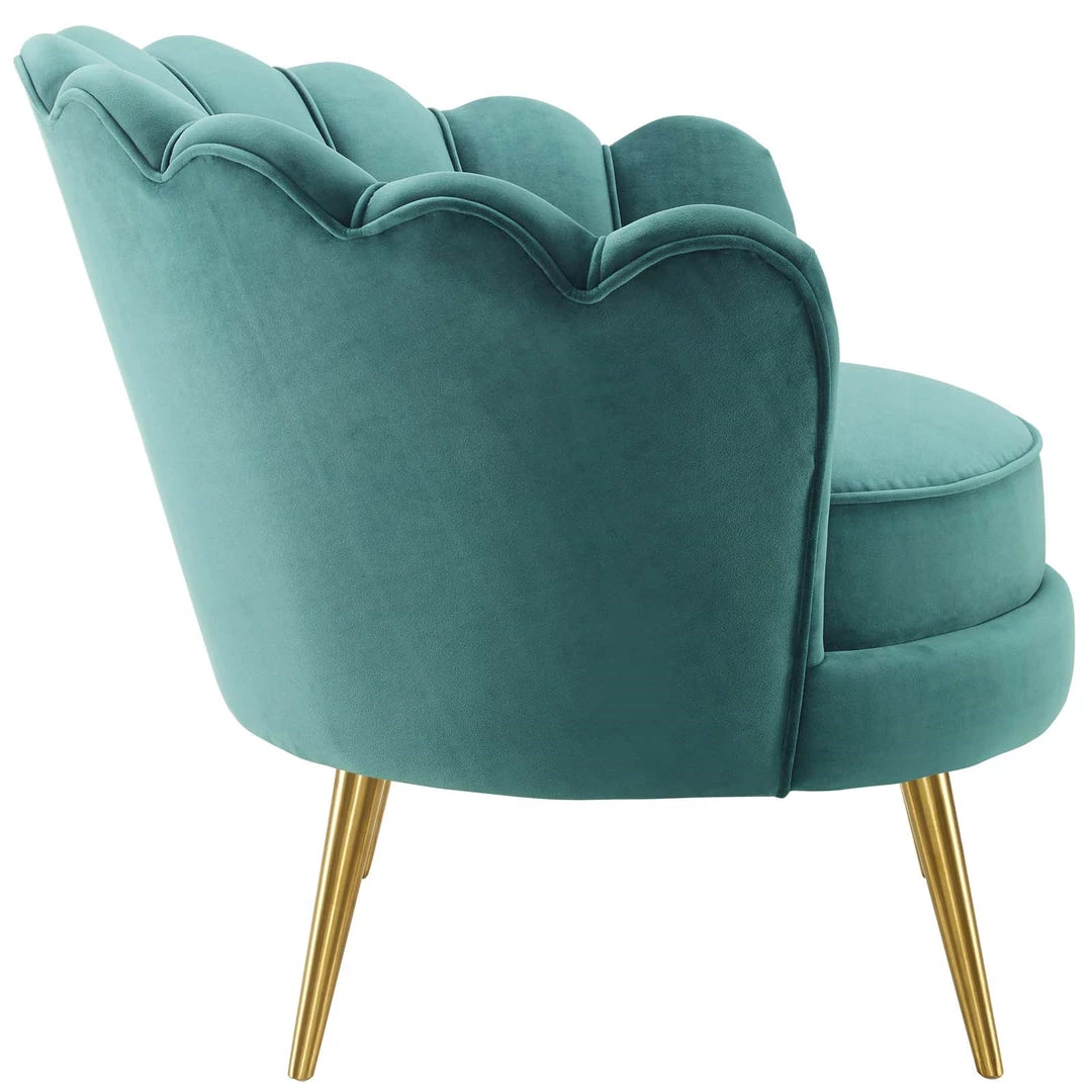 Modway Admire Scalloped Edge Performance Velvet Accent Armchair