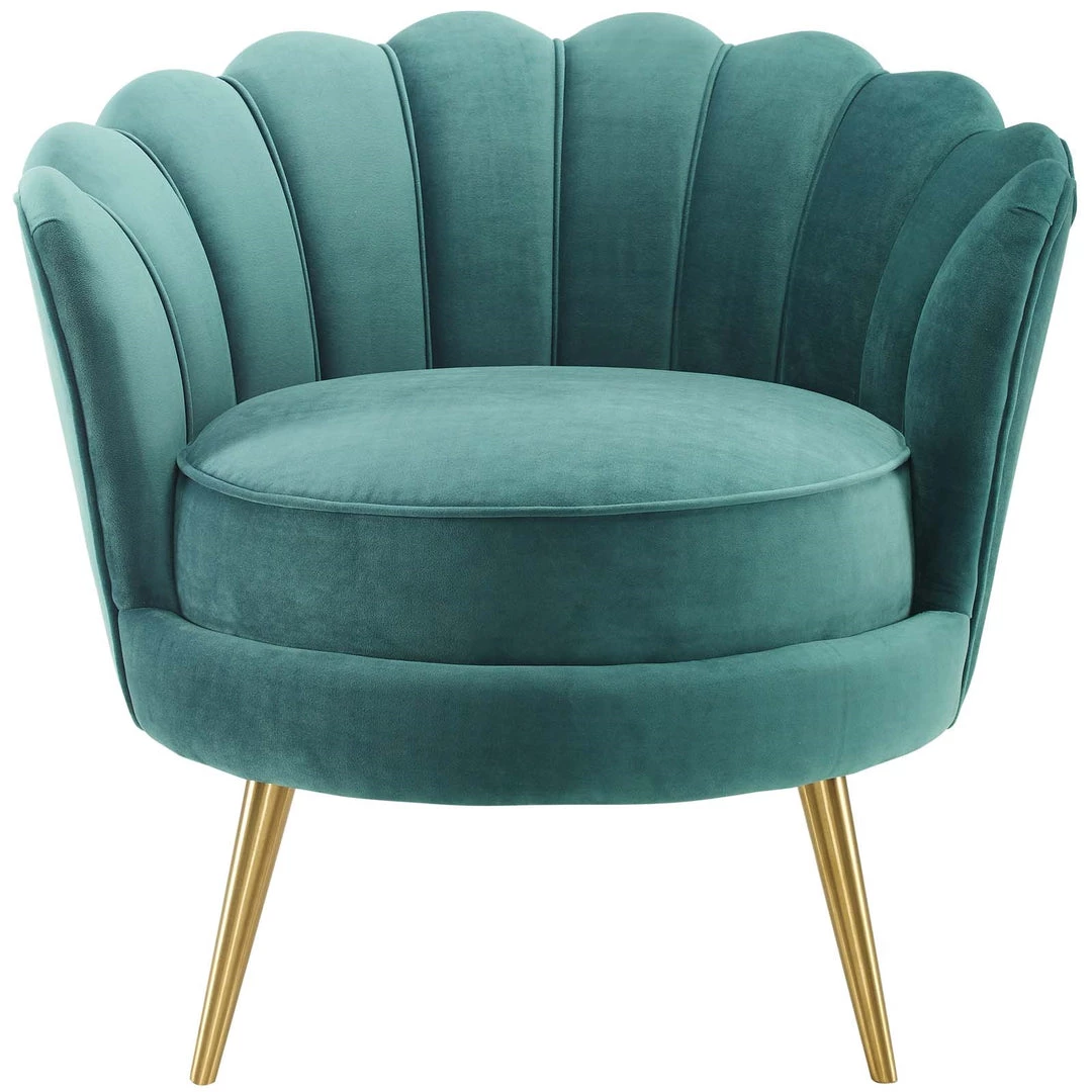 Modway Admire Scalloped Edge Performance Velvet Accent Armchair