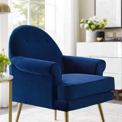 Modway Living Room Revive Tufted Button Accent Performance Velvet Armchair