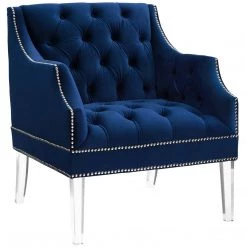 Modway Proverbial Tufted Button Accent Performance Velvet Armchair Living Room