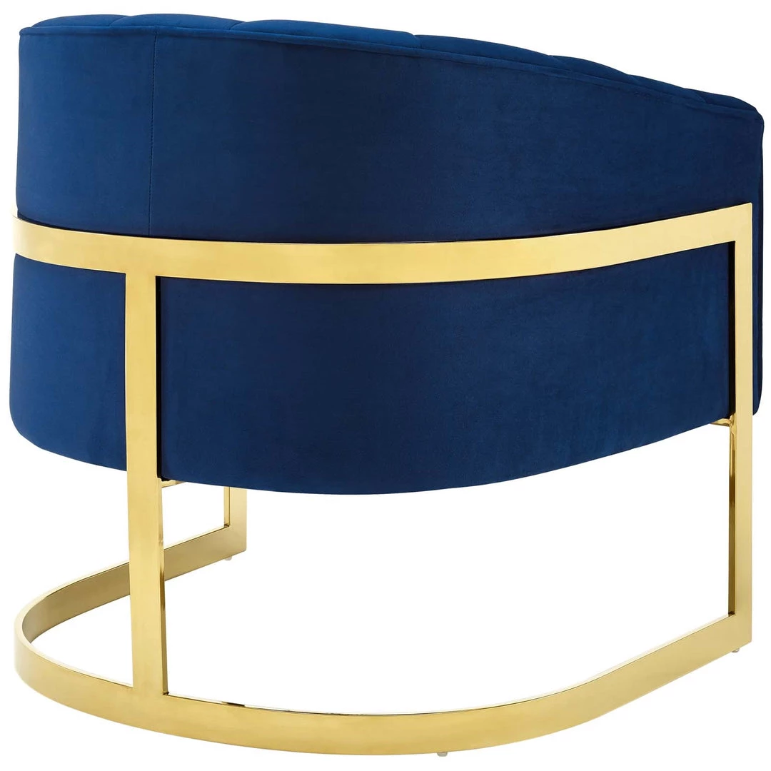 Modway Esteem Vertical Channel Tufted Performance Velvet Accent Armchair Living Room