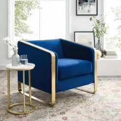 Modway Visualize Accent Club Lounge Performance Velvet Armchair Living Room