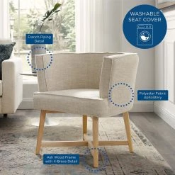 Modway Anders Upholstered Fabric Accent Chair Living Room