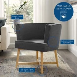 Modway Anders Upholstered Fabric Accent Chair Living Room