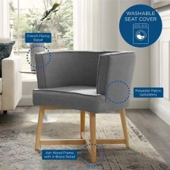 Modway Anders Upholstered Fabric Accent Chair Living Room