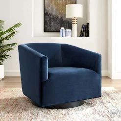 Modway Twist Accent Lounge Performance Velvet Swivel Chair Living Room