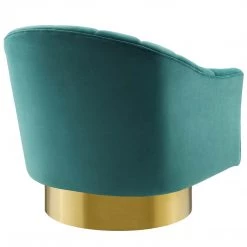 Modway Living Room Buoyant Vertical Channel Tufted Accent Lounge Performance Velvet Swivel Chair