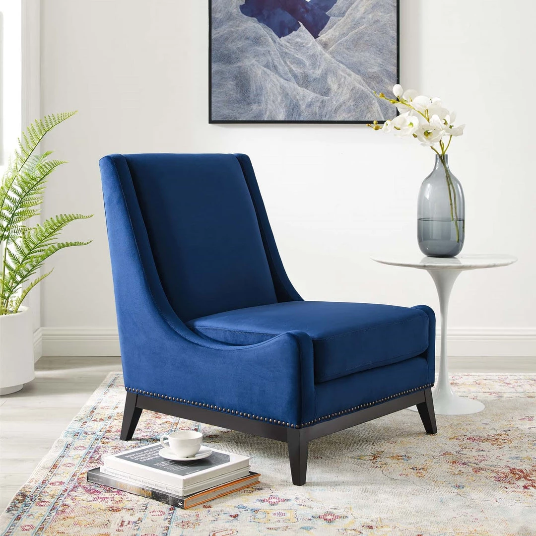 Modway Living Room Confident Accent Upholstered Performance Velvet Lounge Chair