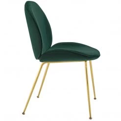 Modway Dining Room Scoop Gold Legs Velvet Dining Chair