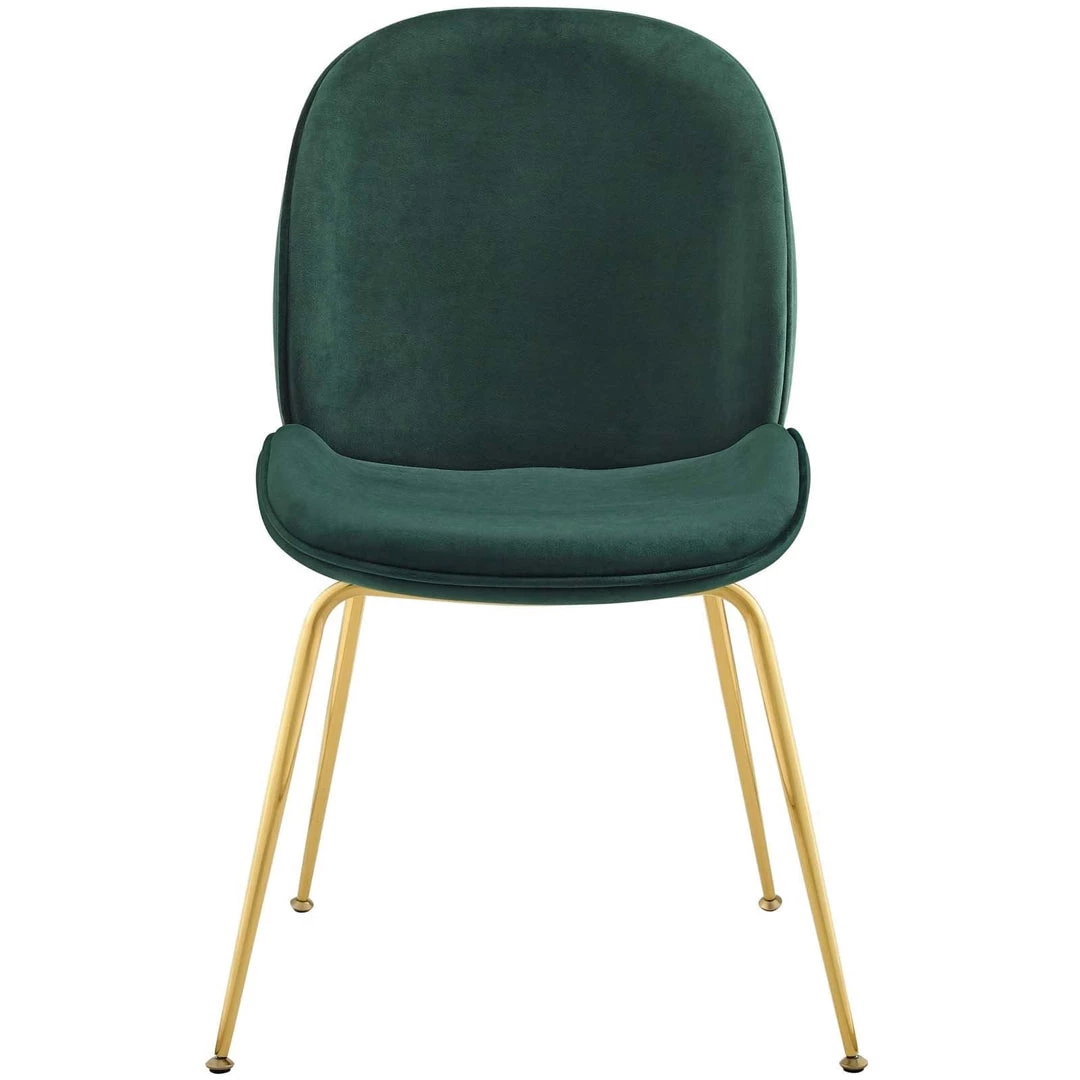 Modway Dining Room Scoop Gold Legs Velvet Dining Chair