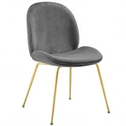 Modway Dining Room Scoop Gold Legs Velvet Dining Chair