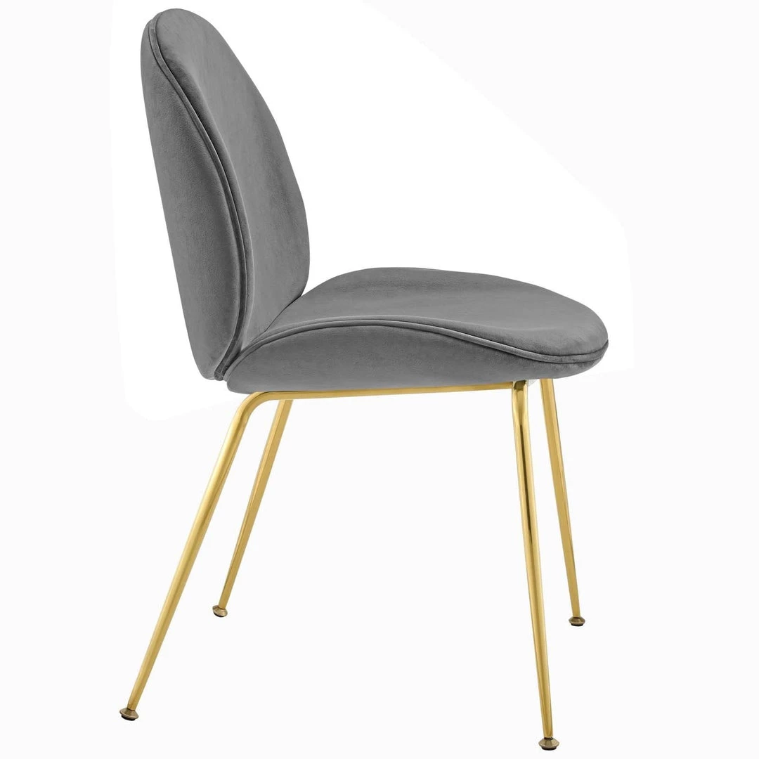 Modway Dining Room Scoop Gold Legs Velvet Dining Chair
