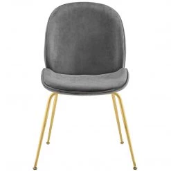 Modway Dining Room Scoop Gold Legs Velvet Dining Chair