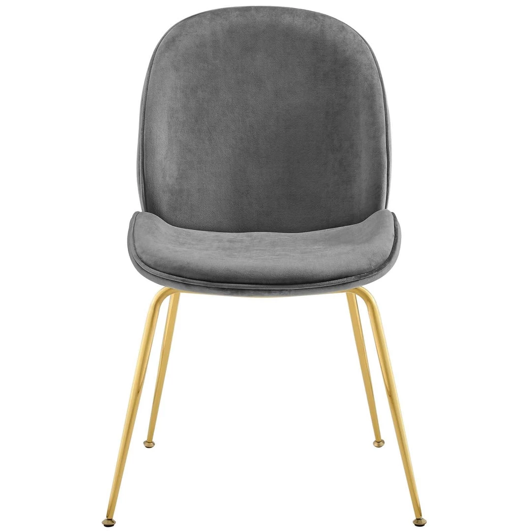 Modway Dining Room Scoop Gold Legs Velvet Dining Chair