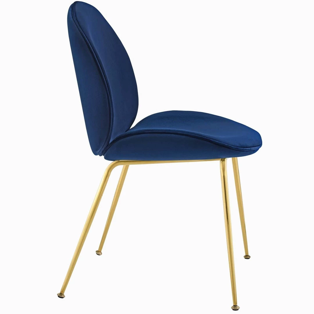Modway Dining Room Scoop Gold Legs Velvet Dining Chair