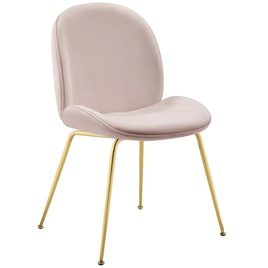 Modway Dining Room Scoop Gold Legs Velvet Dining Chair