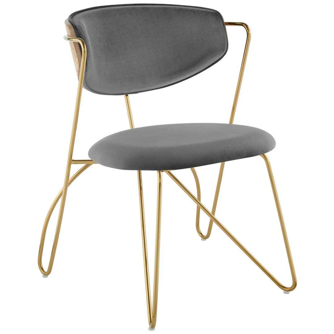 Modway Stainless Steel Dining Velvet Chair