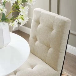 Modway Stainless Steel Upholstered Fabric Dining Chair