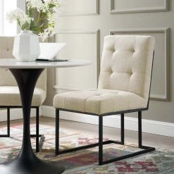 Modway Stainless Steel Upholstered Fabric Dining Chair