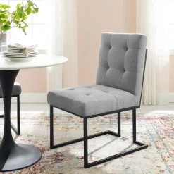 Modway Stainless Steel Upholstered Fabric Dining Chair