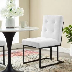 Modway Stainless Steel Upholstered Fabric Dining Chair