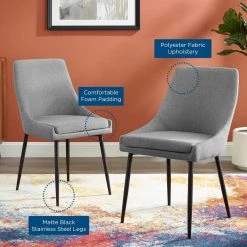 Modway Upholstered Fabric Dining Chairs - Set Of 2