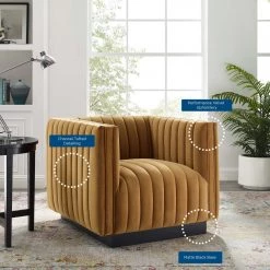 Modway Conjure Channel Tufted Performance Velvet Accent Armchair