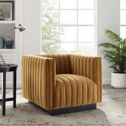 Modway Conjure Channel Tufted Performance Velvet Accent Armchair