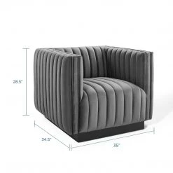 Modway Conjure Channel Tufted Performance Velvet Accent Armchair