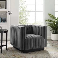 Modway Conjure Channel Tufted Performance Velvet Accent Armchair