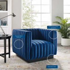 Modway Conjure Channel Tufted Performance Velvet Accent Armchair