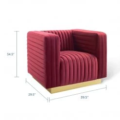 Modway Charisma Channel Tufted Performance Velvet Accent Armchair Living Room
