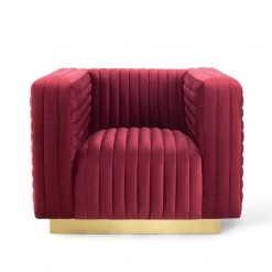 Modway Charisma Channel Tufted Performance Velvet Accent Armchair Living Room