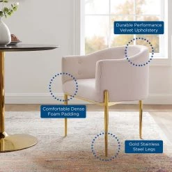 Modway Savour Tufted Performance Velvet Accent Chair Accent Chairs