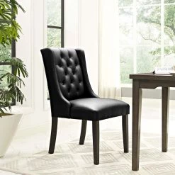 ModWay Baron Vinyl Dining Chair In Black