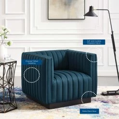 Modway Conjure Tufted Upholstered Fabric Armchair Living Room