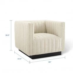 Modway Conjure Tufted Upholstered Fabric Armchair Living Room