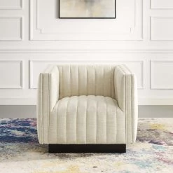 Modway Conjure Tufted Upholstered Fabric Armchair Living Room