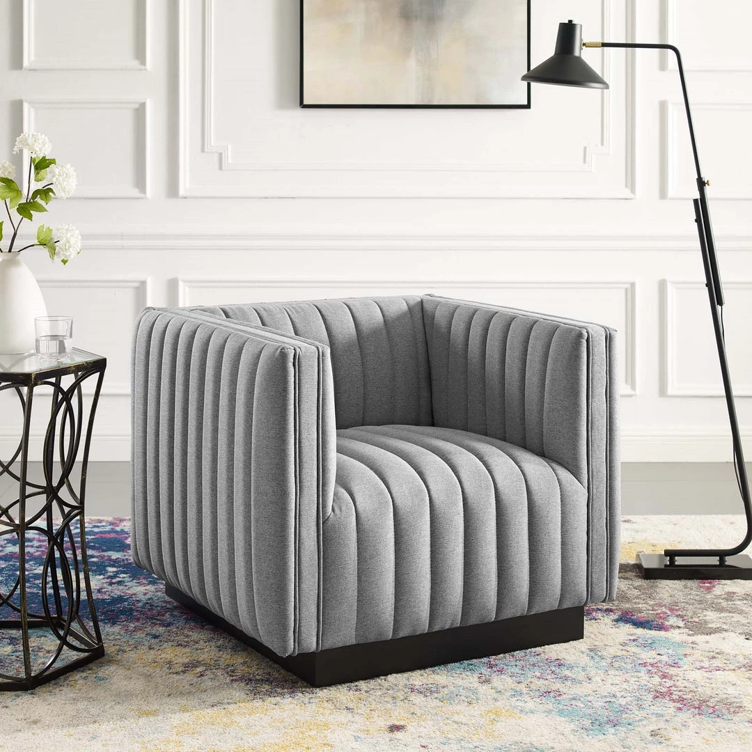 Modway Conjure Tufted Upholstered Fabric Armchair Living Room