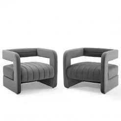 Modway Range Tufted Performance Velvet Accent Armchair Set Of 2
