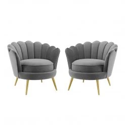 Modway Admire Accent Armchair Performance Velvet Set Of 2 Living Room
