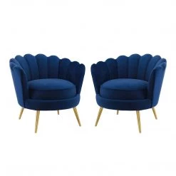 Modway Admire Accent Armchair Performance Velvet Set Of 2 Living Room