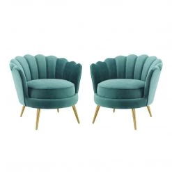 Modway Admire Accent Armchair Performance Velvet Set Of 2 Living Room