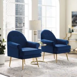 Modway Living Room Revive Armchair Performance Velvet Set Of 2