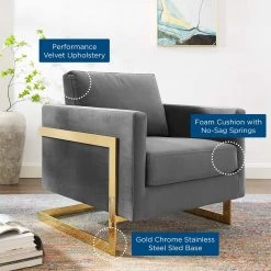 Modway Living Room Posse Performance Velvet Accent Chair