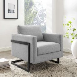 Modway Posse Upholstered Fabric Accent Chair Living Room