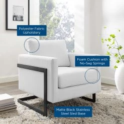 Modway Posse Upholstered Fabric Accent Chair Living Room