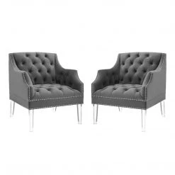 Modway Proverbial Armchair Performance Velvet Set Of 2 Living Room