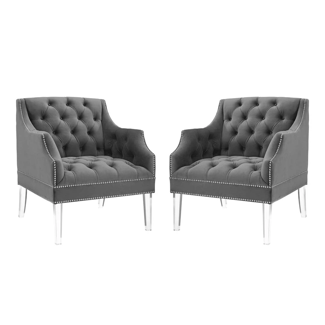 Modway Proverbial Armchair Performance Velvet Set Of 2 Living Room