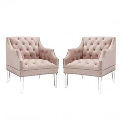 Modway Proverbial Armchair Performance Velvet Set Of 2 Living Room